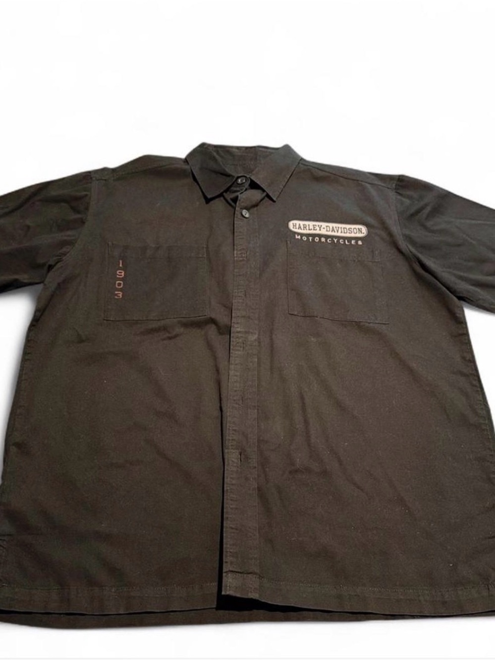 Harley-Davidson Black Short Sleeve Button-Down Work Shirt